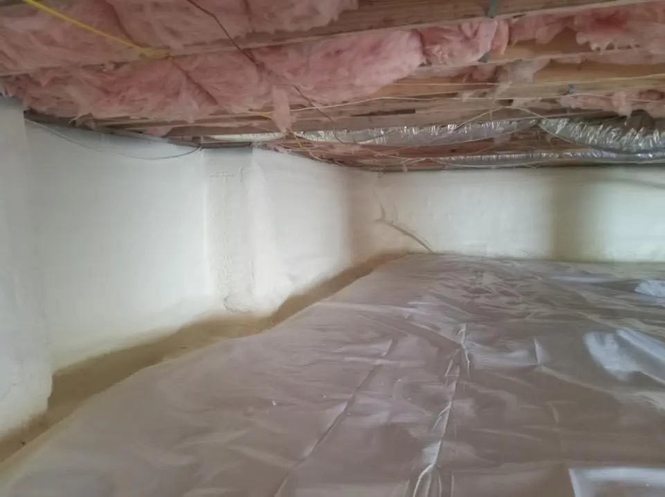 Crawl space encapsulation with closed-cell spray foam for Roof Maintenance in Xenia
